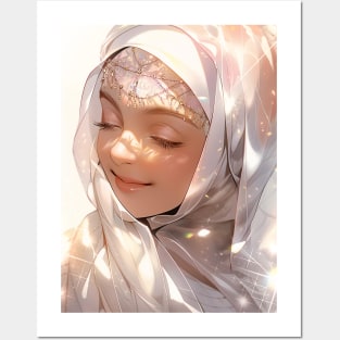 Cute anime girl - kawaii hijab anime girl Posters and Art